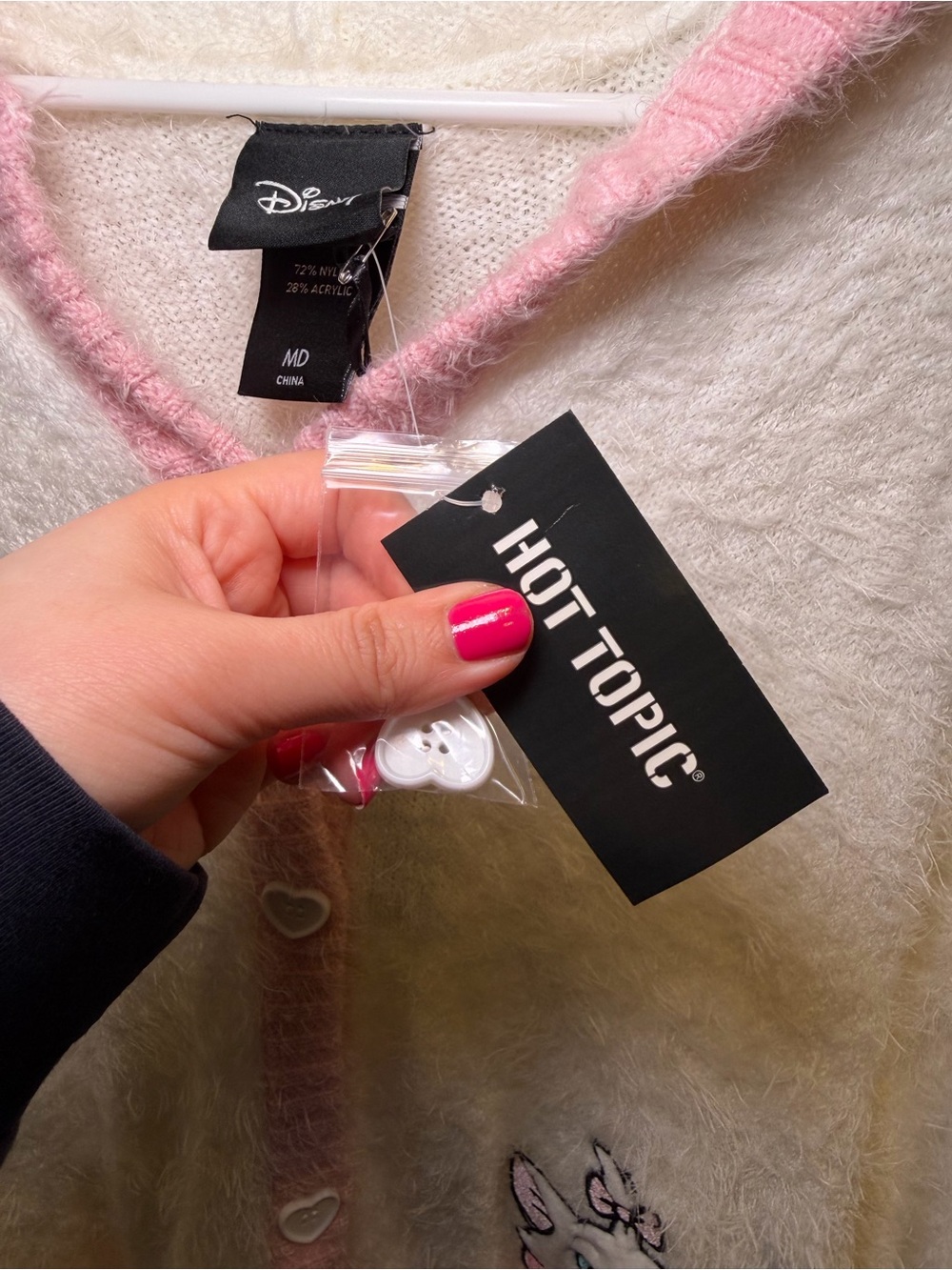 NWT Disney The Aristocats Marie Hooded Cat Ears Ladies Cardigan - Picture 11 of 13